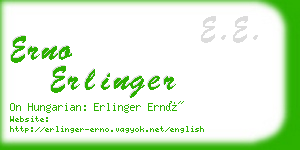 erno erlinger business card